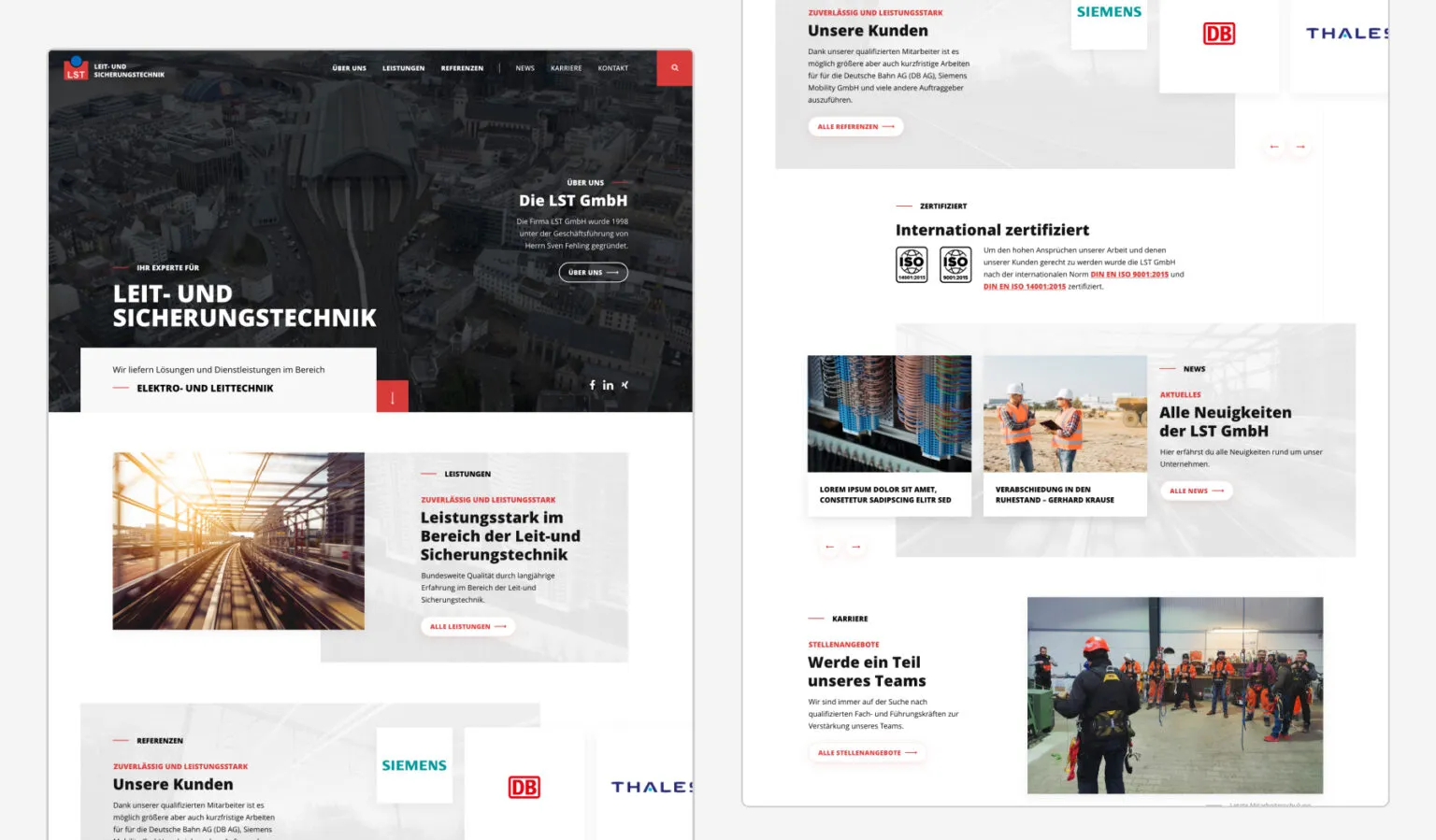 Webdesign-Referenz Leit- und Sicherungstechnik GmbH – Website von David Keiser