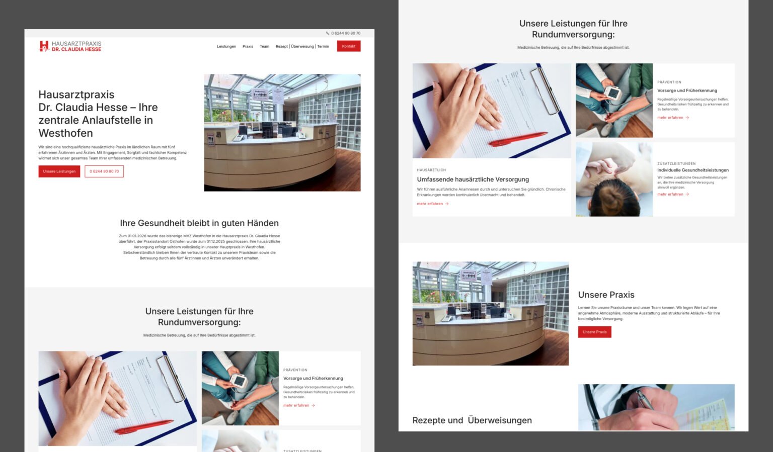 Webdesign-Referenz Hausarztpraxis Claudia Hesse – David Keiser