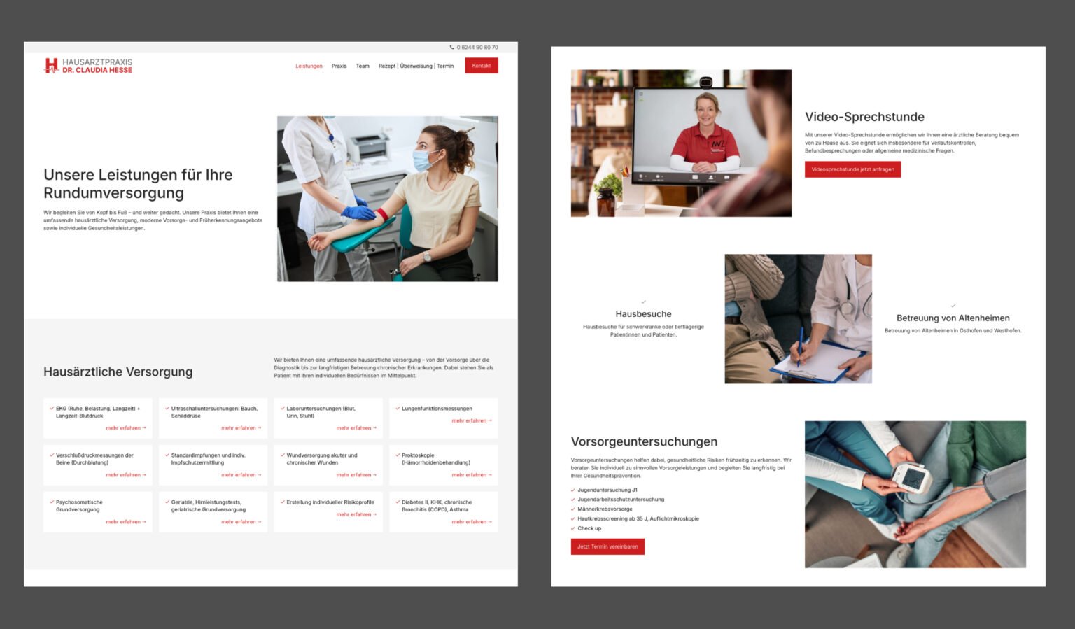 Webdesign-Referenz Hausarztpraxis Claudia Hesse – David Keiser