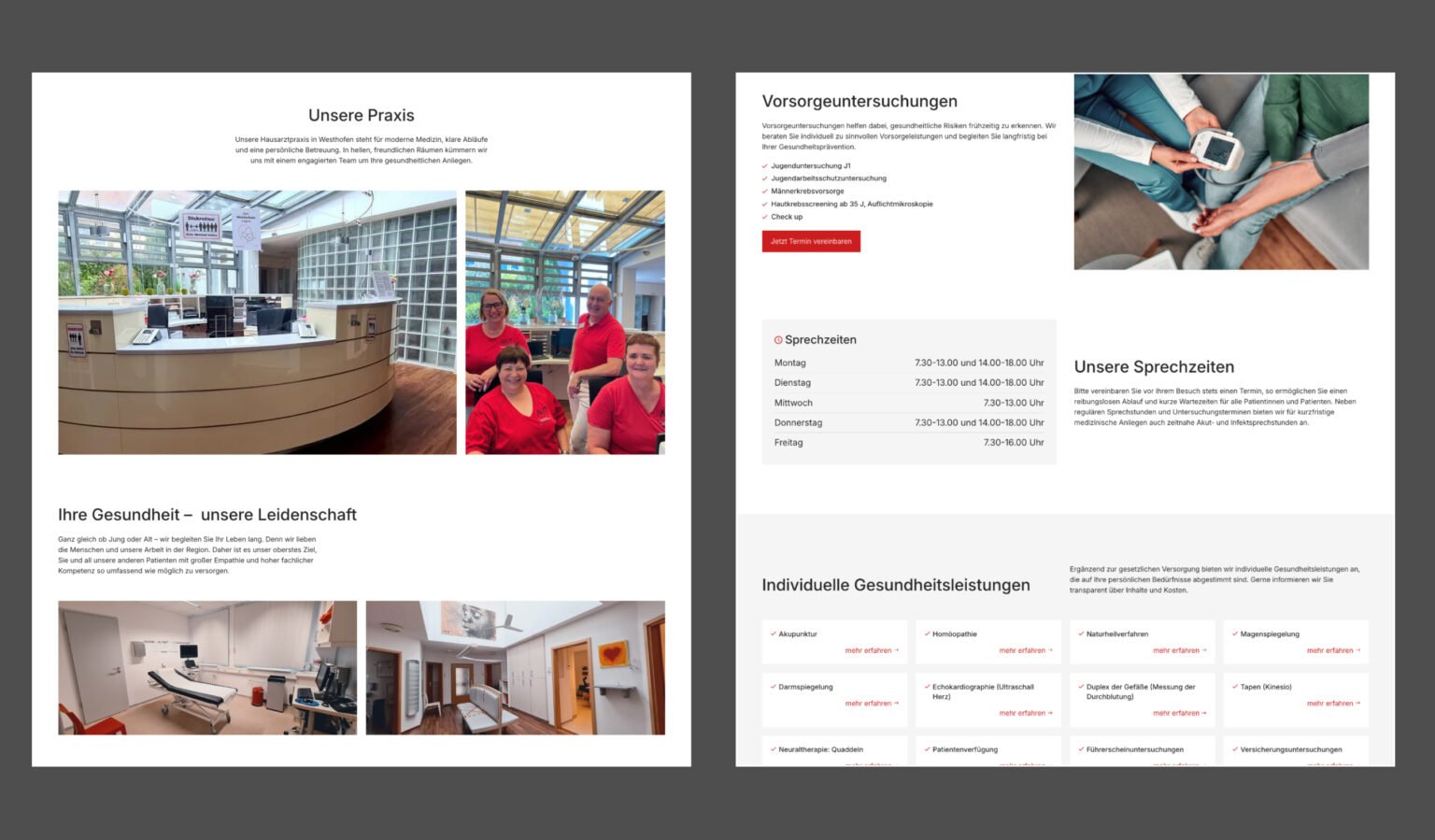 Webdesign-Referenz Hausarztpraxis Claudia Hesse – David Keiser