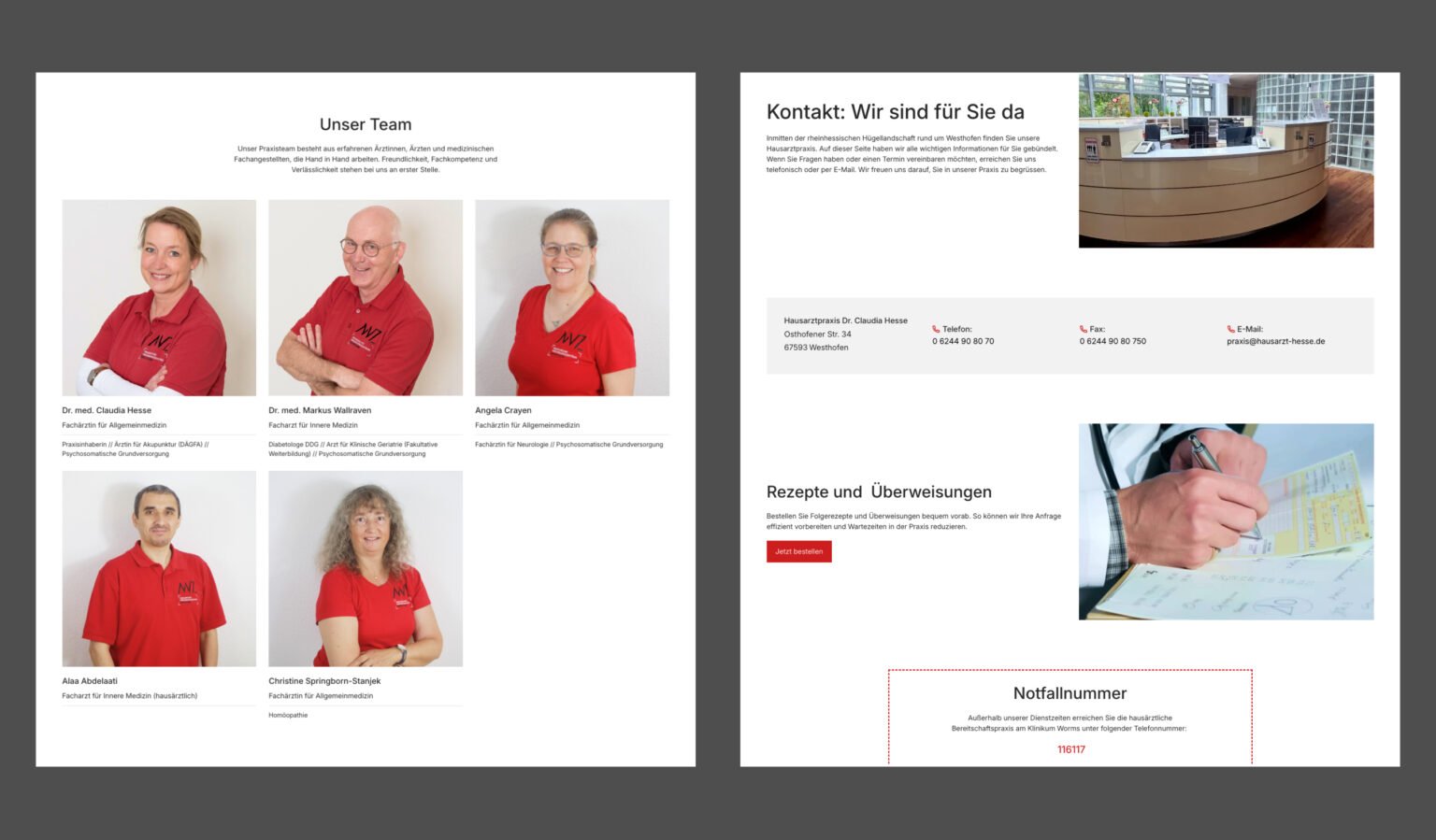 Webdesign-Referenz Hausarztpraxis Claudia Hesse – David Keiser