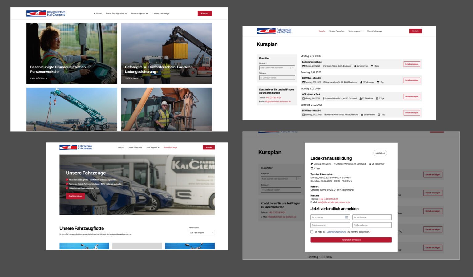 Webdesign-Referenz Bildungszentrum Kai Clemens – David Keiser