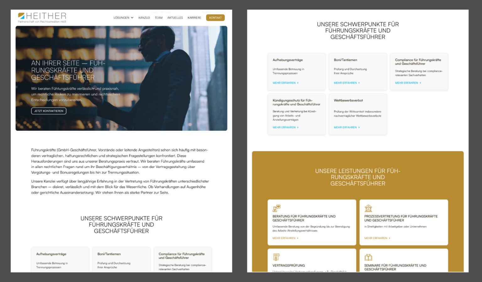 Website Kanzlei Heither Arbeitsrecht