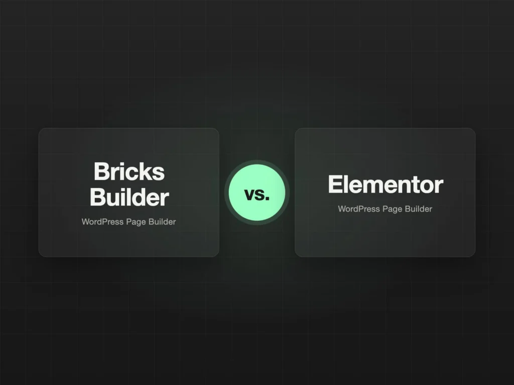 Vergleichsgrafik Bricks Builder gegen Elementor