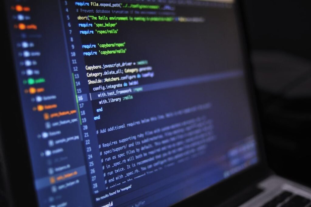 Code auf Bildschirm – WordPress Staging Umgebung