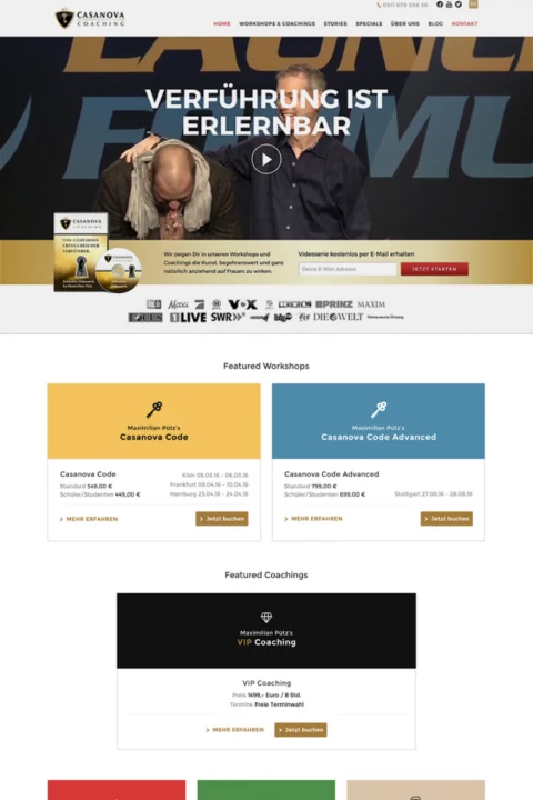 Website-Referenz Casanova Coaching