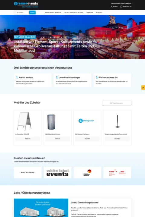 Website-Referenz Cremer Events