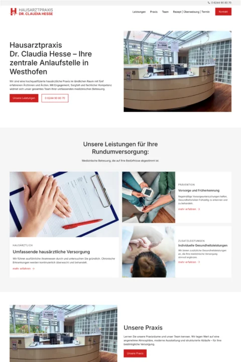 Website-Referenz Hausarztpraxis Dr. Claudia Hesse
