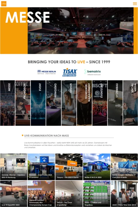 Website-Referenz NEW LINE Brand Communication