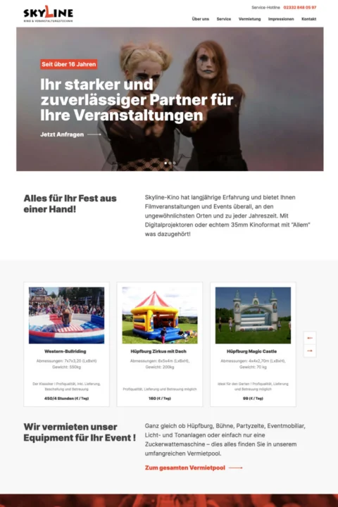 Website-Referenz Skyline-Kino