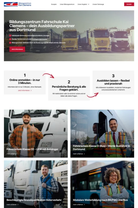 Website-Referenz Bildungszentrum Kai Clemens
