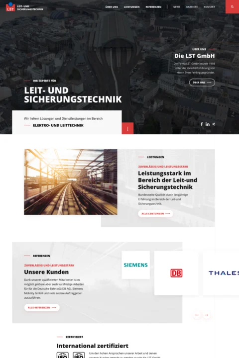 Website-Referenz Leit- und Sicherungstechnik (LST)